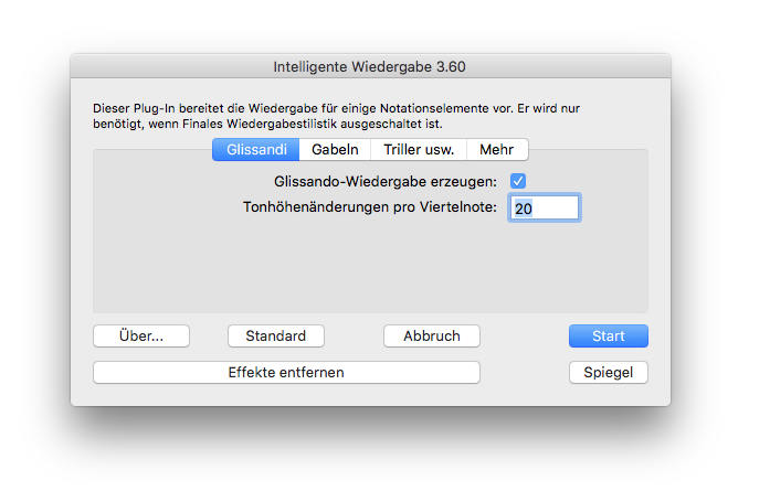 Dialogbox Intelligente Wiedergabe